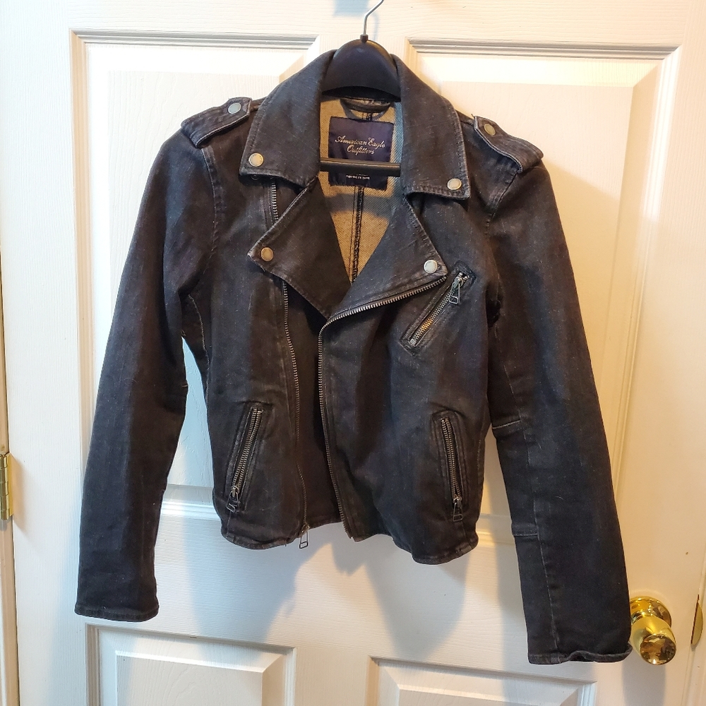 American Eagle Outfitters Denim Moto Jacket M
